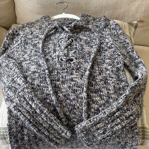 Michael Stars Cozy Knit Sweater with Lace-Up Detail